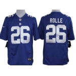 Nike New York Giants #26 Antrel Rolle Blue Limited Jersey