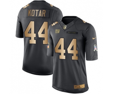 Nike New York Giants #44 Doug Kotar Black Men's Stitched NFL Limited Gold Salute To Service Jersey