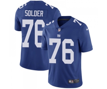 Nike New York Giants #76 Nate Solder Royal Blue Team Color Men's Stitched NFL Vapor Untouchable Limited Jersey