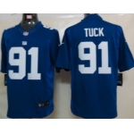 Nike New York Giants #91 Justin Tuck Blue Limited Jersey