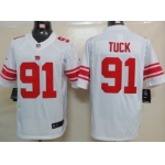 Nike New York Giants #91 Justin Tuck White Limited Jersey