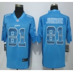 Detroit Lions #81 Calvin Johnson Light Blue Strobe 2015 NFL Nike Fashion Jersey