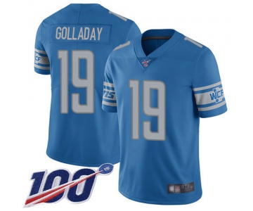 Lions #19 Kenny Golladay Blue Team Color Men's Stitched Football 100th Season Vapor Limited Jersey