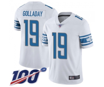 Lions #19 Kenny Golladay White Men's Stitched Football 100th Season Vapor Limited Jersey