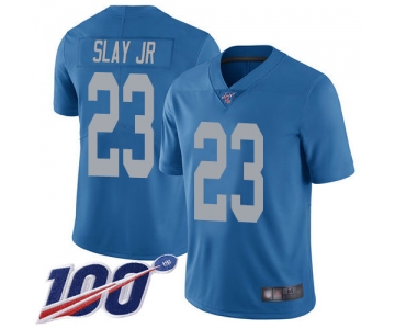 Lions #23 Darius Slay Jr Blue Throwback Men's Stitched Football 100th Season Vapor Limited Jersey