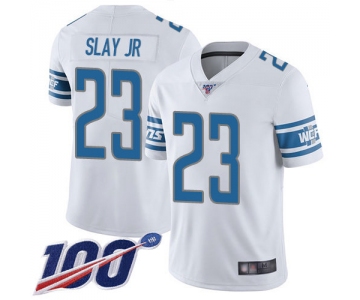 Lions #23 Darius Slay Jr White Men's Stitched Football 100th Season Vapor Limited Jersey