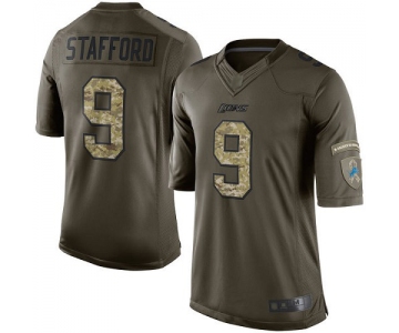 Lions #9 Matthew Stafford Green Men's Stitched Football Limited 2015 Salute to Service Jersey