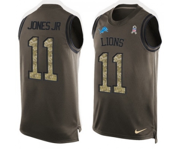 Men's Detroit Lions #11 Marvin Jones Jr Green Salute to Service Hot Pressing Player Name & Number Nike NFL Tank Top Jersey