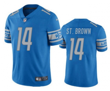 Men's Detroit Lions #14 Amon Ra St Brown Blue Vapor Untouchable Limited Stitched Jersey