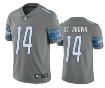 Men's Detroit Lions #14 Amon Ra St Brown Grey Vapor Untouchable Limited Stitched Jersey