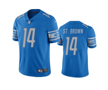 Men's Detroit Lions #14 mon-Ra St. Brown Blue Vapor Untouchable Limited Stitched Jersey