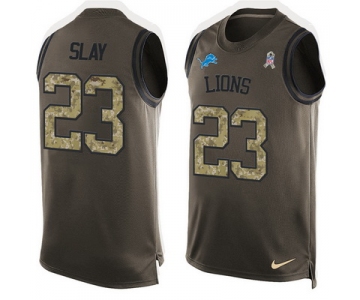 Men's Detroit Lions #23 Darius Slay Green Salute to Service Hot Pressing Player Name & Number Nike NFL Tank Top Jersey