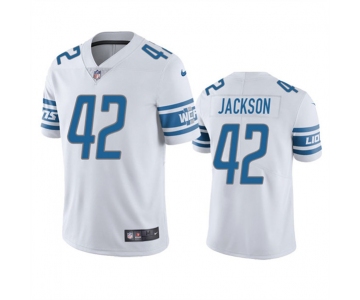 Men's Detroit Lions #42 Justin Jackson White Vapor Untouchable Limited Stitched Jersey