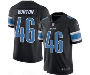 Men's Detroit Lions #46 Michael Burton Black 2016 Color Rush Stitched NFL Nike Limited Jersey