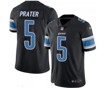 Men's Detroit Lions #5 Matt Prater Black 2016 Color Rush Stitched NFL Nike Limited Jersey