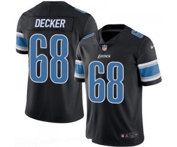 Men's Detroit Lions #68 Taylor Decker Black 2016 Color Rush Stitched NFL Nike Limited Jersey