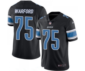 Men's Detroit Lions #75 Larry Warford Black 2016 Color Rush Stitched NFL Nike Limited Jersey