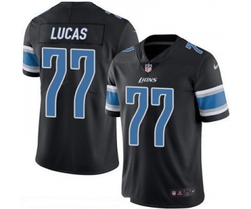 Men's Detroit Lions #77 Cornelius Lucas Black 2016 Color Rush Stitched NFL Nike Limited Jersey