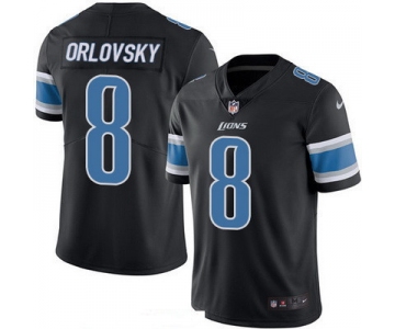 Men's Detroit Lions #8 Dan Orlovsky Black 2016 Color Rush Stitched NFL Nike Limited Jersey