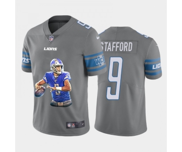 Men's Detroit Lions #9 Matthew Stafford Grey Player Portrait Edition 2020 Vapor Untouchable Stitched NFL Nike Limited Jersey