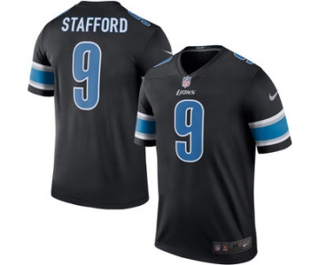 Men's Detroit Lions #9 Matthew Stafford Nike Black Color Rush Legend Jersey