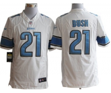 Nike Detroit Lions #21 Reggie Bush White Limited Jersey