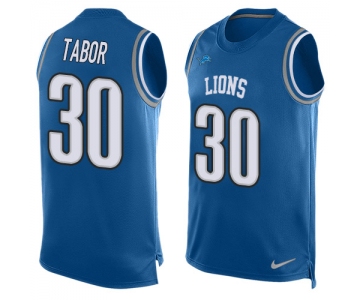 Nike Detroit Lions #30 Teez Tabor Blue Team Color Men's Stitched NFL Limited Tank Top Jersey