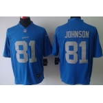 Nike Detroit Lions #81 Calvin Johnson Navy Blue Limited Jersey