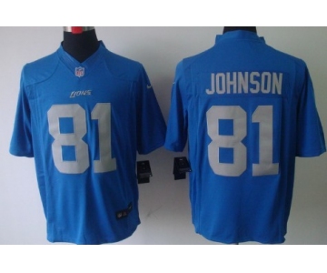 Nike Detroit Lions #81 Calvin Johnson Navy Blue Limited Jersey