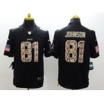 Nike Detroit Lions #81 Calvin Johnson Salute to Service Black Limited Jersey