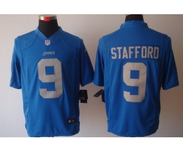 Nike Detroit Lions #9 Matthew Stafford Navy Blue Limited Jersey