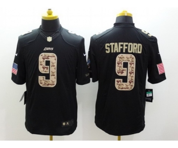 Nike Detroit Lions #9 Matthew Stafford Salute to Service Black Limited Jersey