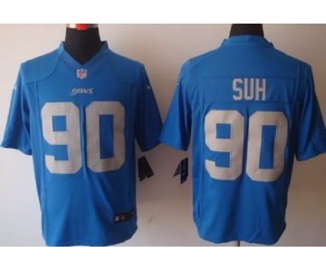 Nike Detroit Lions #90 Ndamukong Suh Navy Blue Limited Jersey