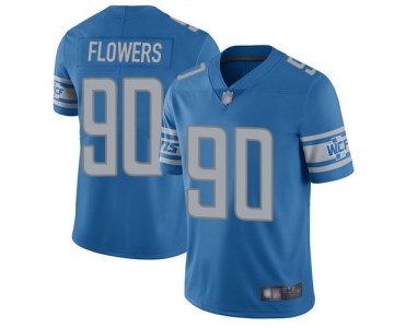 Nike Detroit Lions 90 Trey Flowers Blue Vapor Untouchable Limited Jersey