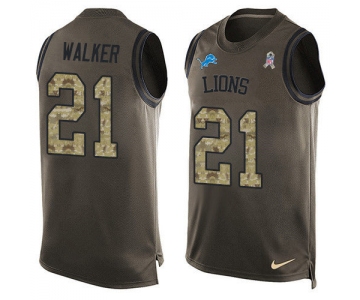 Nike Lions #21 Tracy Walker Green Men's Stitched NFL Limited Salute To Service Tank Top Jersey