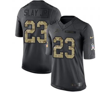 Nike Lions #23 Darius Slay JR Black Men's Stitched NFL Limited 2016 Salute To Service Jersey