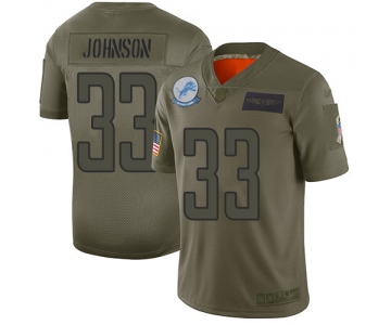 Nike Lions #33 Kerryon Johnson Camo Men's Stitched NFL Limited 2019 Salute To Service Jersey