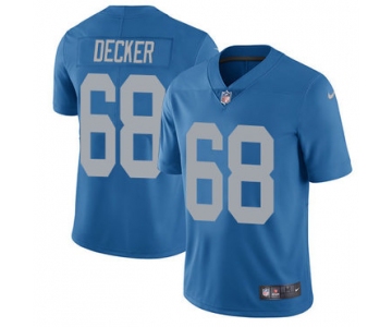 Nike Lions #68 Taylor Decker Blue Throwback Men's Stitched NFL Limited Jersey