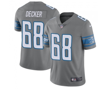 Nike Lions #68 Taylor Decker Gray Men's Stitched NFL Limited Rush Jersey