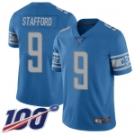 Nike Lions #9 Matthew Stafford Blue Team Color Men's Stitched NFL 100th Season Vapor Limited Jersey