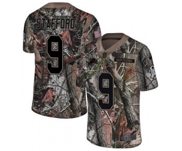 Nike Lions #9 Matthew Stafford Camo Men's Stitched NFL Limited Rush Realtree Jersey