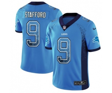 Nike Lions 9 Matthew Stafford Royal Drift Fashion Limited Jersey