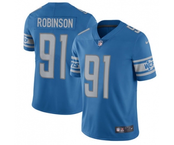 Nike Lions #91 A'Shawn Robinson Blue Team Color Men's Stitched NFL Limited Jersey