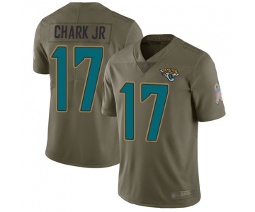 Jaguars #17 DJ Chark Jr Olive Men's Stitched Football Limited 2017 Salute To Service Jersey