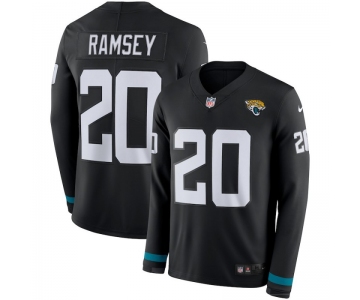 Men Jacksonville Jaguars 20 Jalen Ramsey Black Nike Therma Long Sleeve Jersey