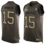 Men's Jacksonville Jaguars #15 Allen Robinson Green Salute to Service Hot Pressing Player Name & Number Nike NFL Tank Top Jersey