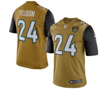 Men's Jacksonville Jaguars #24 T. J. Yeldon Nike Gold Color Rush 2015 NFL Limited Jersey