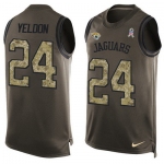 Men's Jacksonville Jaguars #24 T.J.Yeldon Green Salute to Service Hot Pressing Player Name & Number Nike NFL Tank Top Jersey