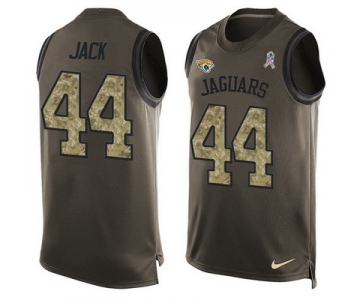 Men's Jacksonville Jaguars #44 Myles Jack Green Salute to Service Hot Pressing Player Name & Number Nike NFL Tank Top Jersey