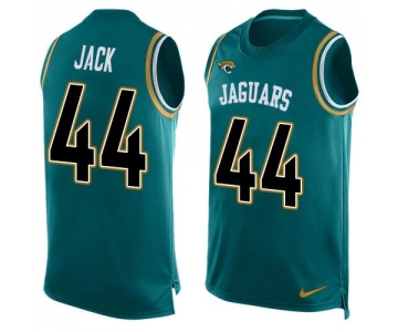 Men's Jacksonville Jaguars #44 Myles Jack Teal Green Hot Pressing Player Name & Number Nike NFL Tank Top Jersey